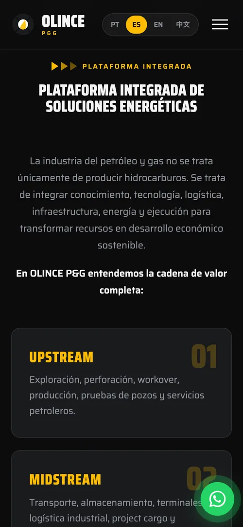Olince Petróleo & Gas: versão mobile