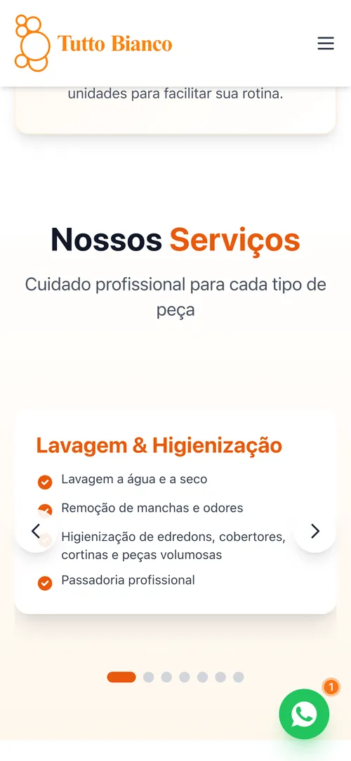 Tutto Bianco: versão mobile
